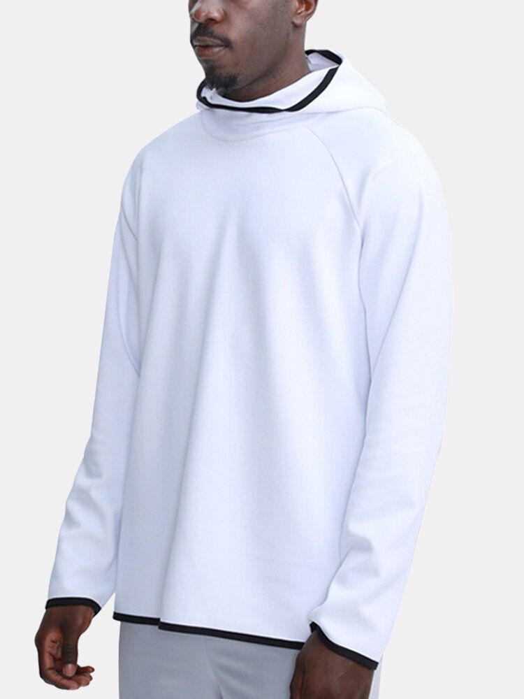 Sweats À Capuche De Sport À Manches Raglan De Couleur Unie Pour Hommes