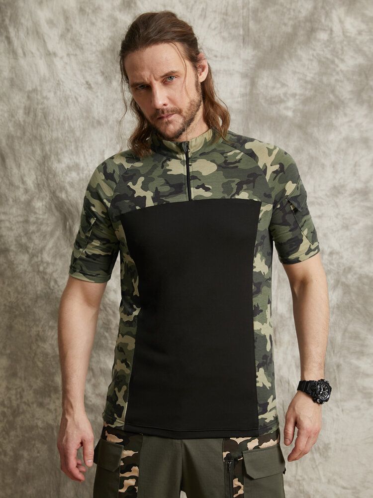 T-shirt Décontracté À Manches Courtes Et Imprimé Camouflage Pour Hommes