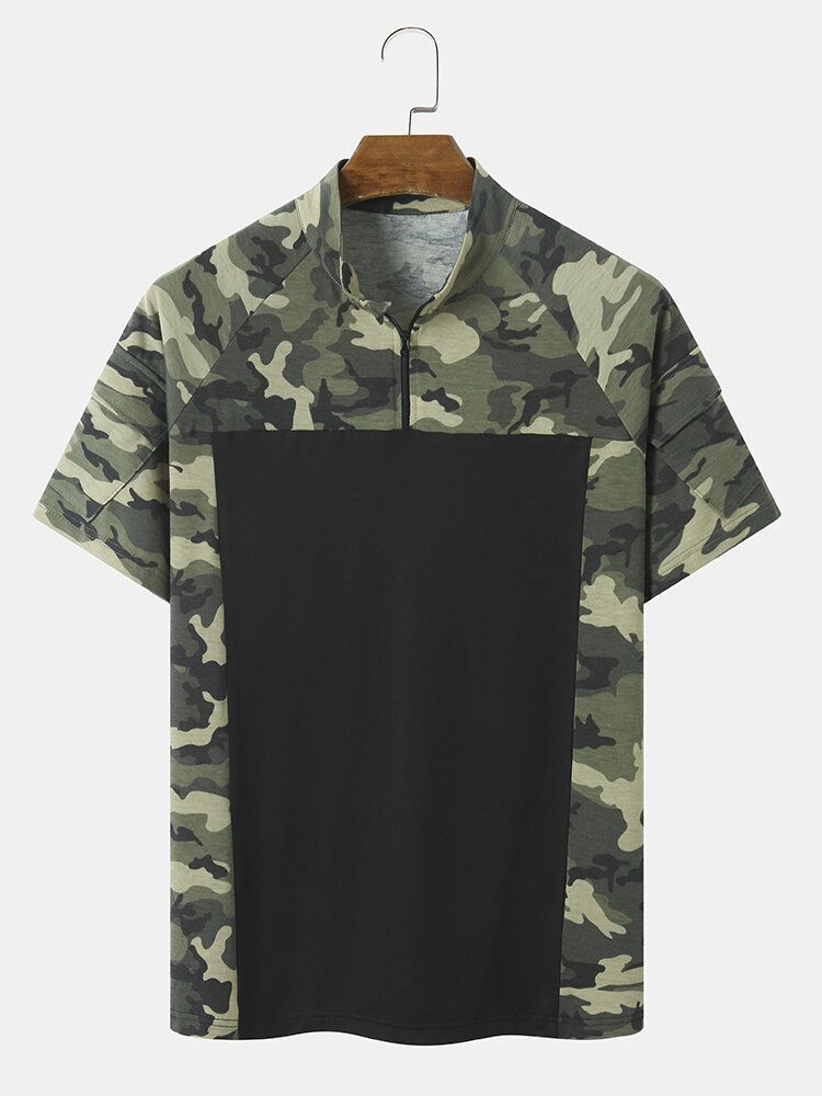 T-shirt Décontracté À Manches Courtes Et Imprimé Camouflage Pour Hommes