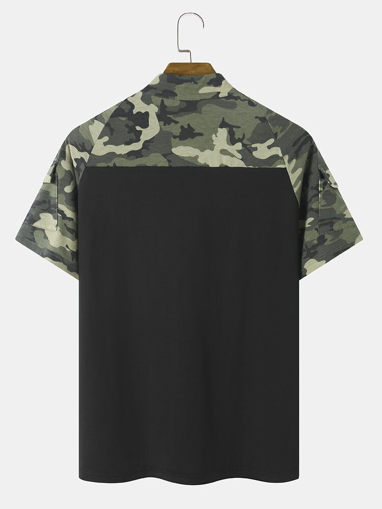 T-shirt Décontracté À Manches Courtes Et Imprimé Camouflage Pour Hommes