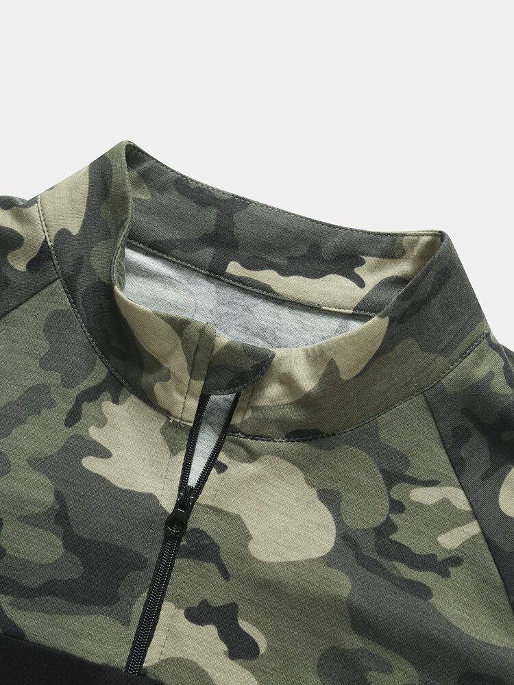 T-shirt Décontracté À Manches Courtes Et Imprimé Camouflage Pour Hommes