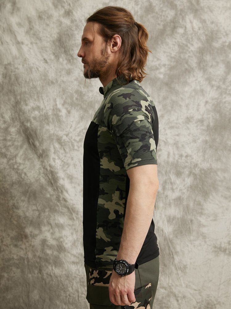 T-shirt Décontracté À Manches Courtes Et Imprimé Camouflage Pour Hommes