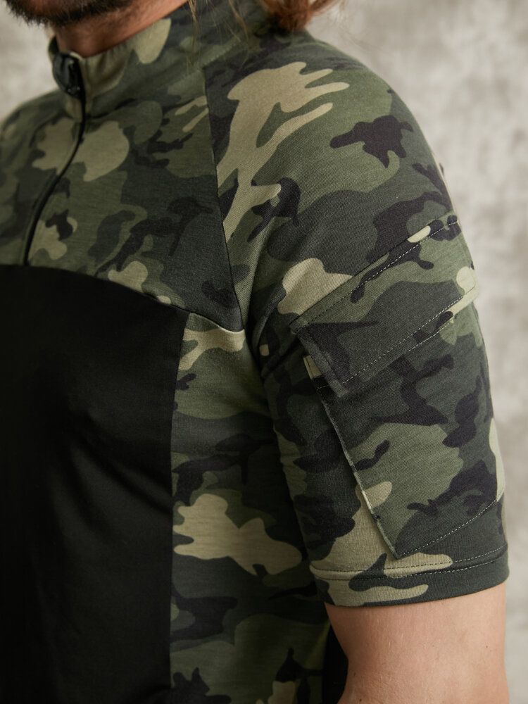 T-shirt Décontracté À Manches Courtes Et Imprimé Camouflage Pour Hommes