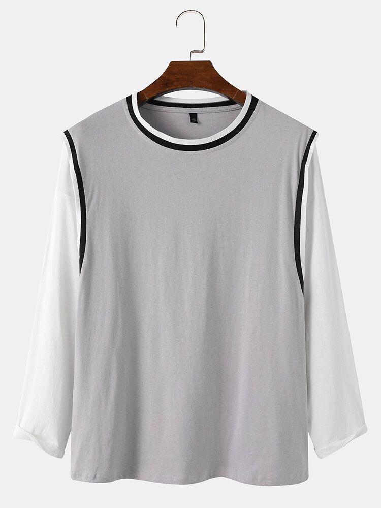 T-shirt Deux Pièces À Manches Longues En Coton Pour Homme