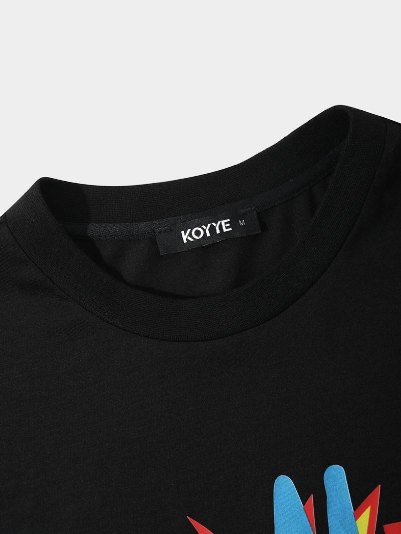 T-shirt De Loisirs Ample À Imprimé Lèvres Et Lettres Pour Hommes