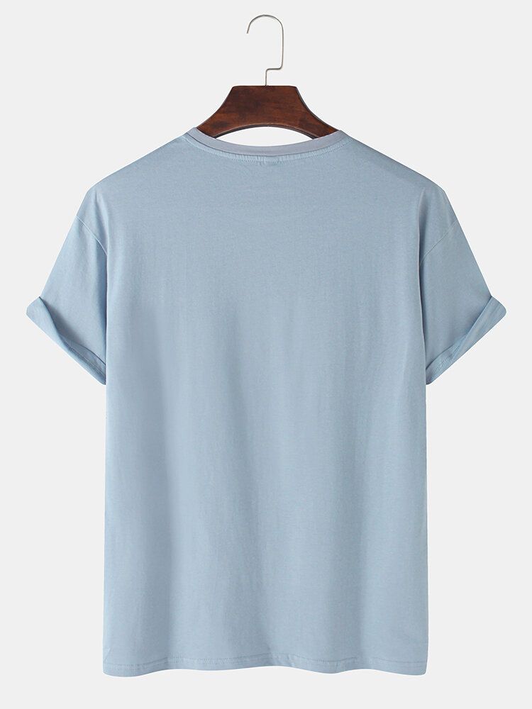 T-shirt À Manches Courtes Col Rond 100 % Coton Imprimé Dauphin Pour Homme