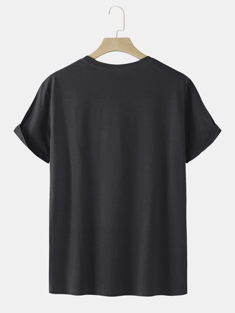 T-shirt À Manches Courtes Et Col Rond Pour Homme 100 % Coton