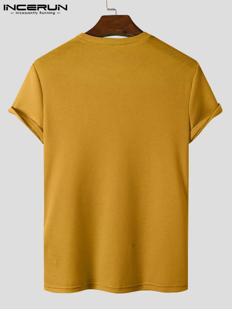 T-shirt À Manches Courtes Et Col Rond En Tricot Uni Pour Hommes