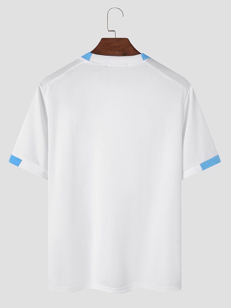 T-shirt À Séchage Rapide Pour Hommes Motif Élégant Col Rond Doux Et Respirant