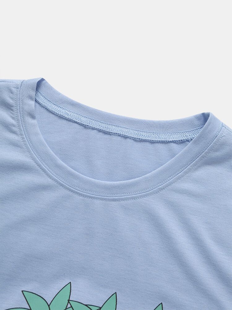 T-shirts À Col Ras Du Cou Pour Hommes Avec Lettres De Palmier Et Imprimés Décontractés