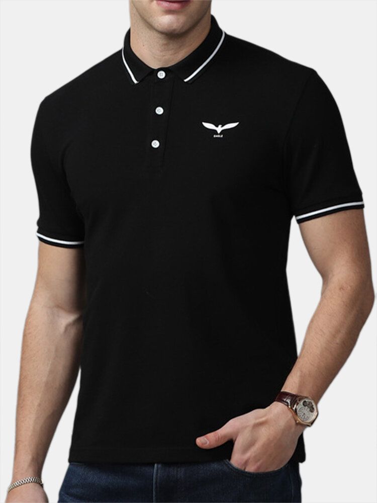 T-shirts Décontractés De Golf Brodés À Manches Courtes En Coton Pour Hommes