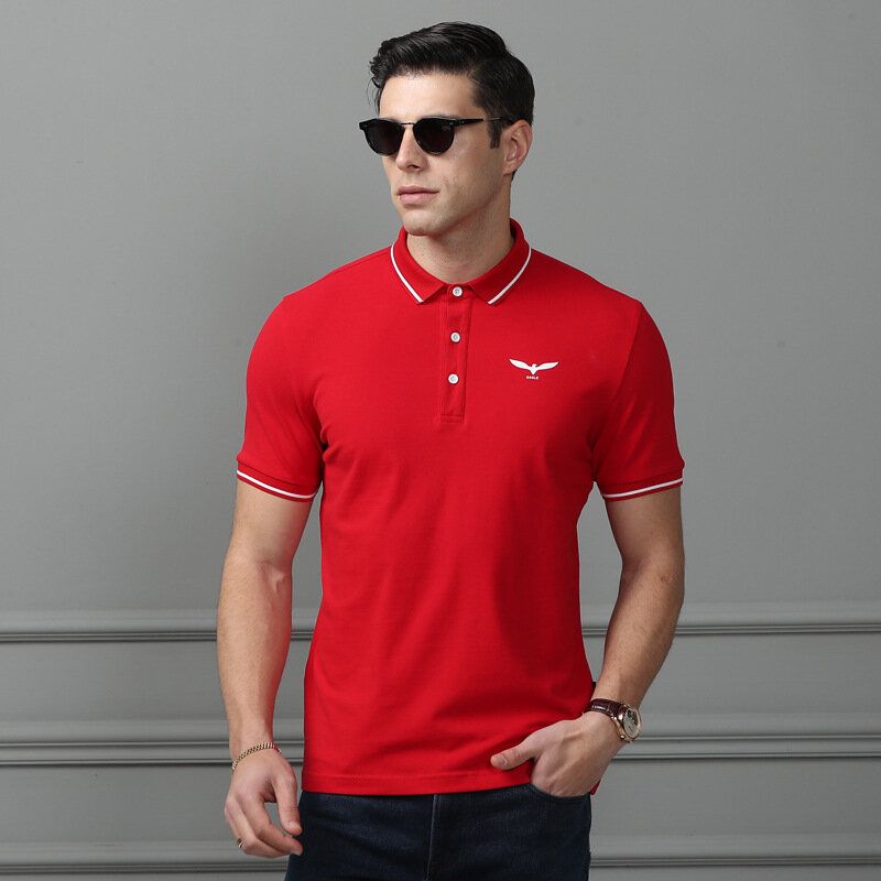 T-shirts Décontractés De Golf Brodés À Manches Courtes En Coton Pour Hommes