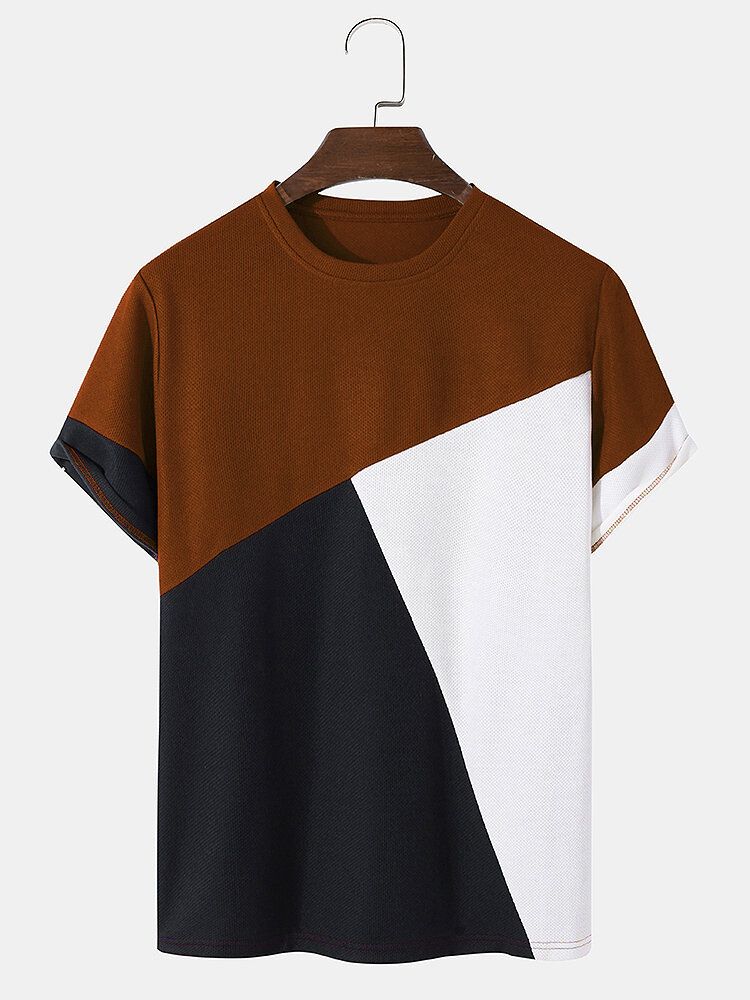 T-shirts Décontractés Pour Hommes Veins Color Block