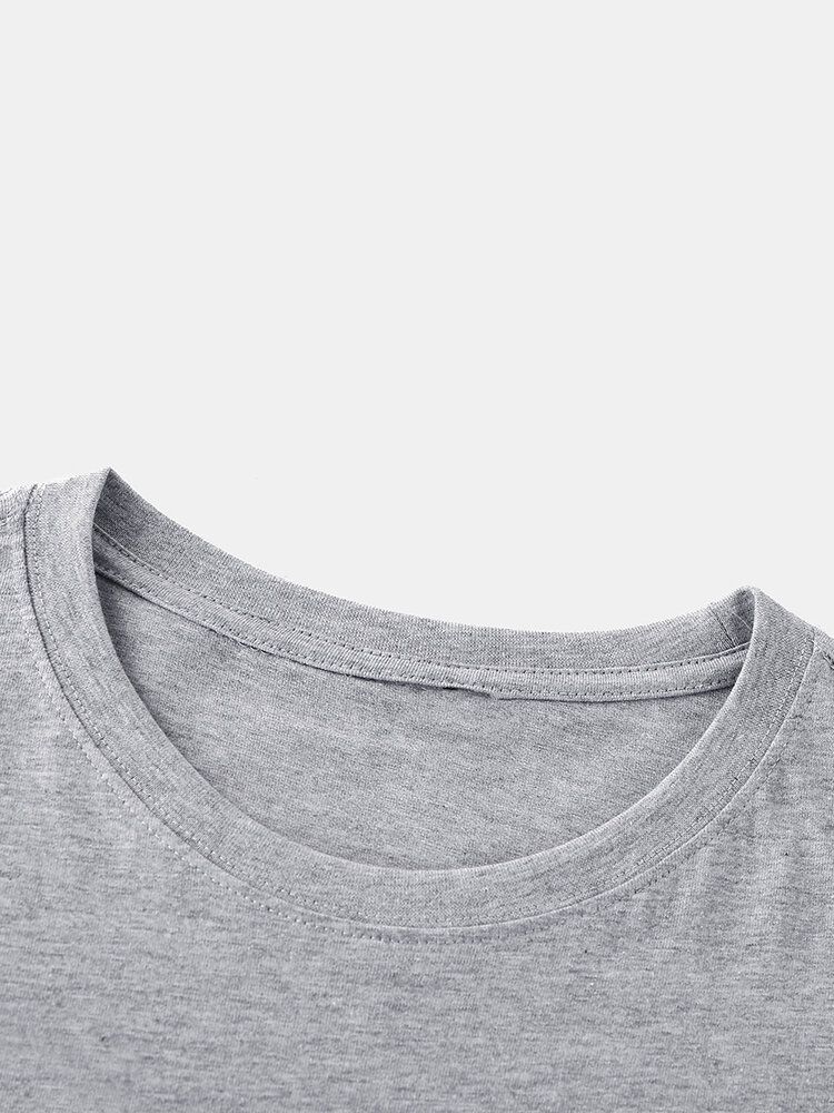 T-shirts Décontractés À Manches Courtes 100% Coton Pour Hommes