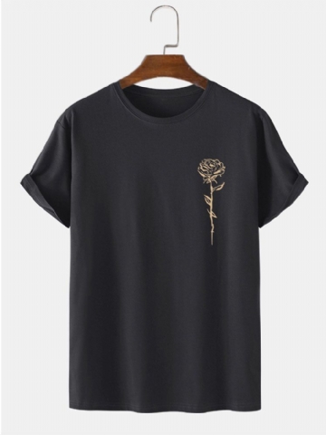 T-shirts Décontractés À Manches Courtes 100% Coton À Imprimé Rose Pour Hommes