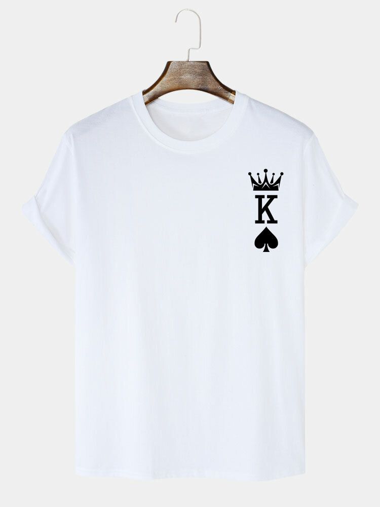 T-shirts Imprimés Poker King Of Spades 100% Coton Pour Hommes