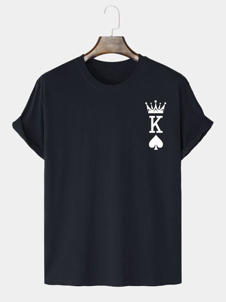 T-shirts Imprimés Poker King Of Spades 100% Coton Pour Hommes