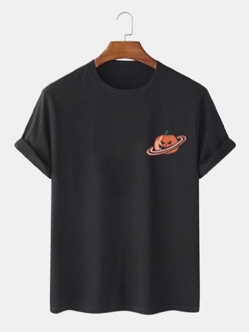 T-shirts À Manches Courtes 100 % Coton Pour Homme Avec Imprimé Citrouille D'halloween