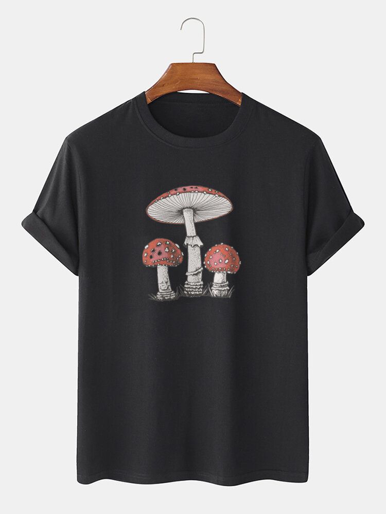 T-shirts À Manches Courtes 100 % Coton À Imprimé Champignon Pour Homme