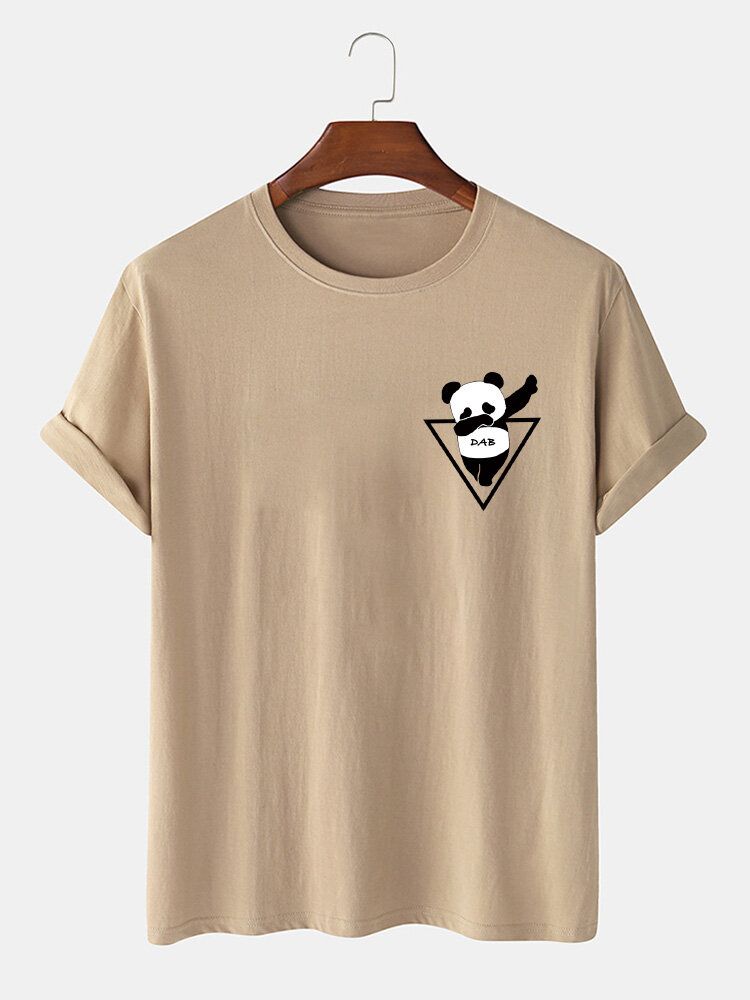 T-shirts À Manches Courtes 100 % Coton Imprimé Panda Pour Homme