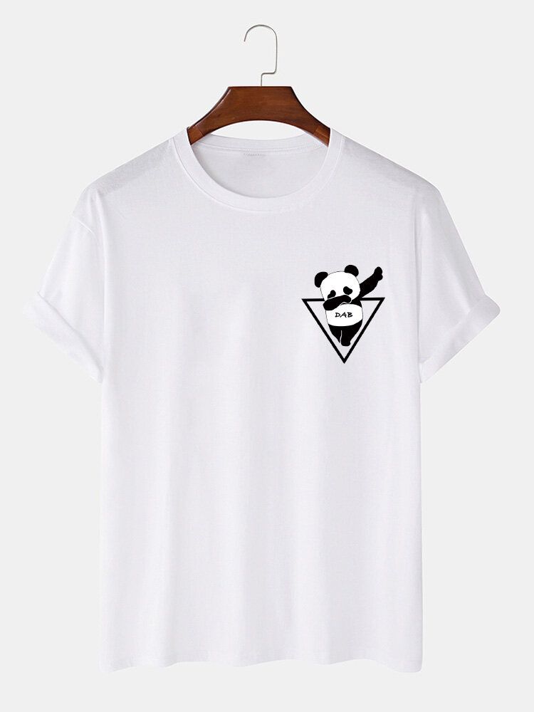 T-shirts À Manches Courtes 100 % Coton Imprimé Panda Pour Homme