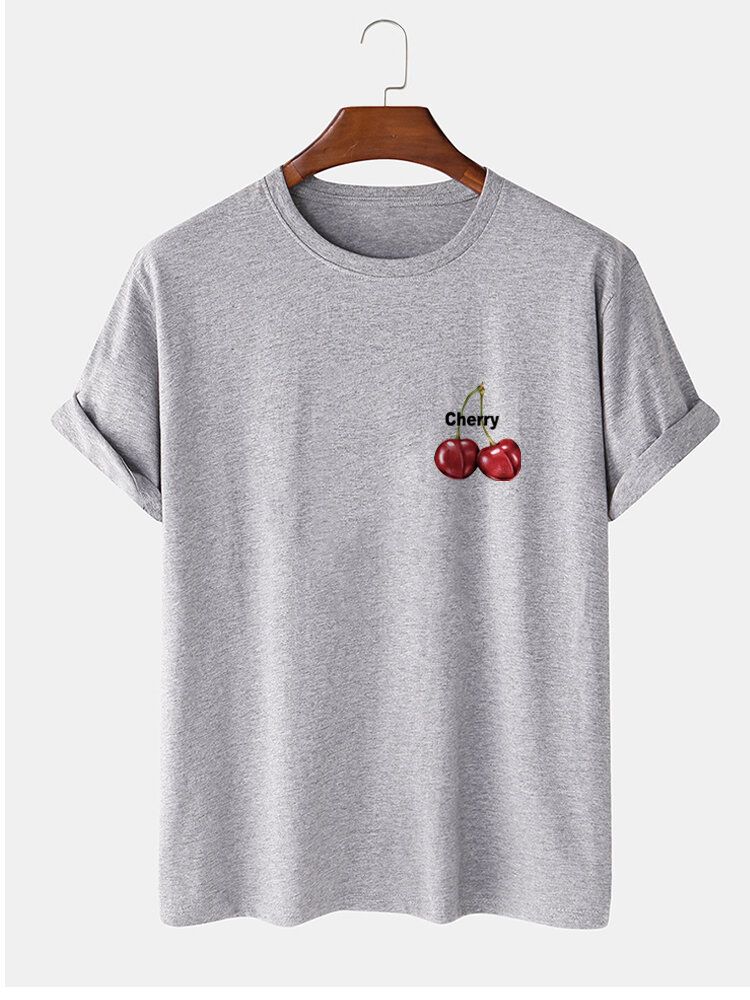 T-shirts À Manches Courtes 100% Coton À Motif De Cerises Pour Hommes