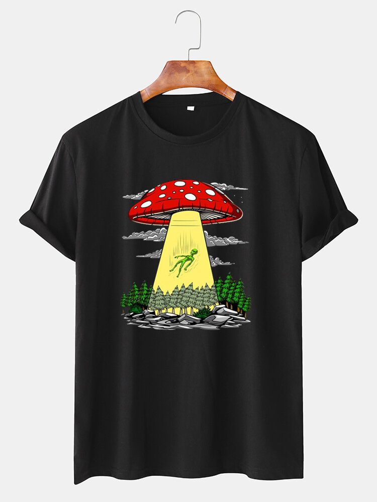 T-shirts À Manches Courtes À Col Rond Et À Imprimé Champignon Pour Hommes