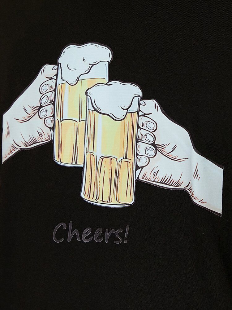 T-shirts À Manches Courtes En Coton À Col Rond Pour Hommes Beers Cheers