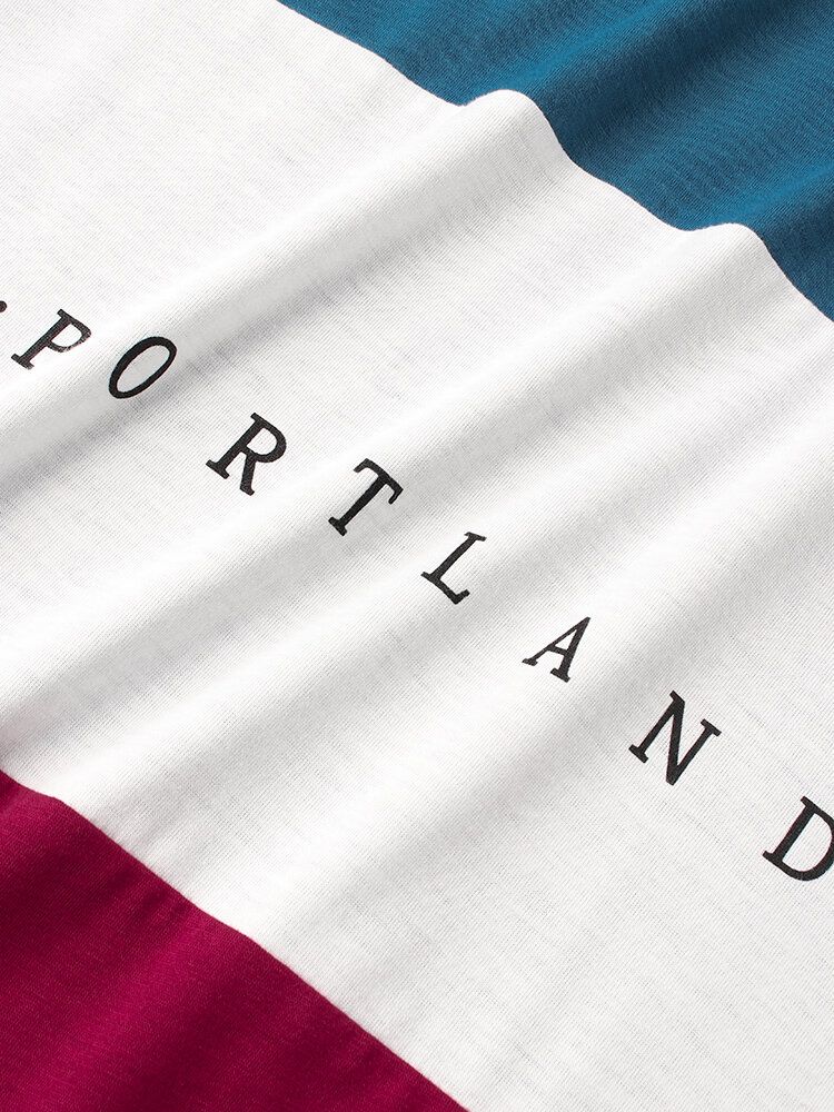 T-shirts Preppy À Manches Courtes Avec Imprimé De Lettres Pour Hommes