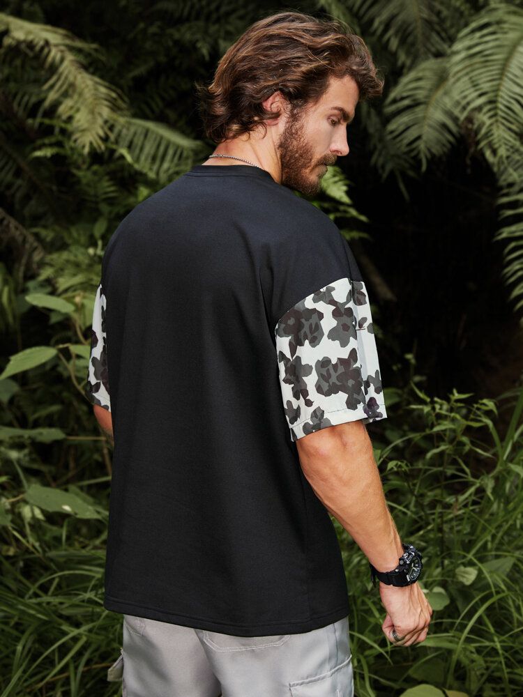 T-shirts Respirants Doux De Style Camping Avec Poche Florale Pour Hommes