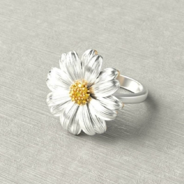 Tendance Chrysanthème Petite Marguerite Fleur Femmes Anneaux Sauvage Petit Frais Diamant Mont Bijoux