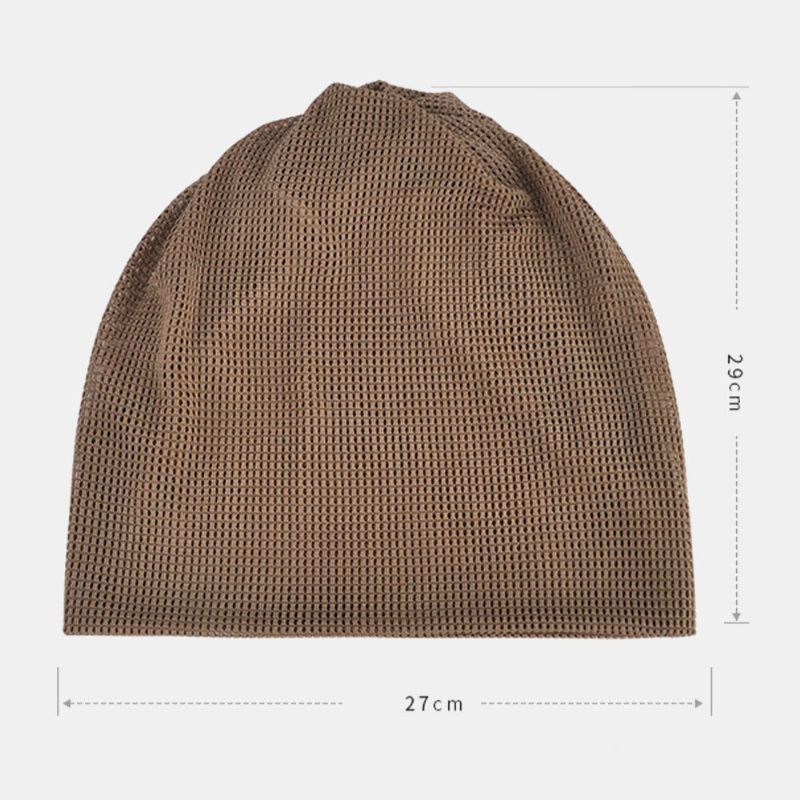 Thin Beanie Hat Solid Color Mesh Respirant Hairband Scarf Multifonctionnel