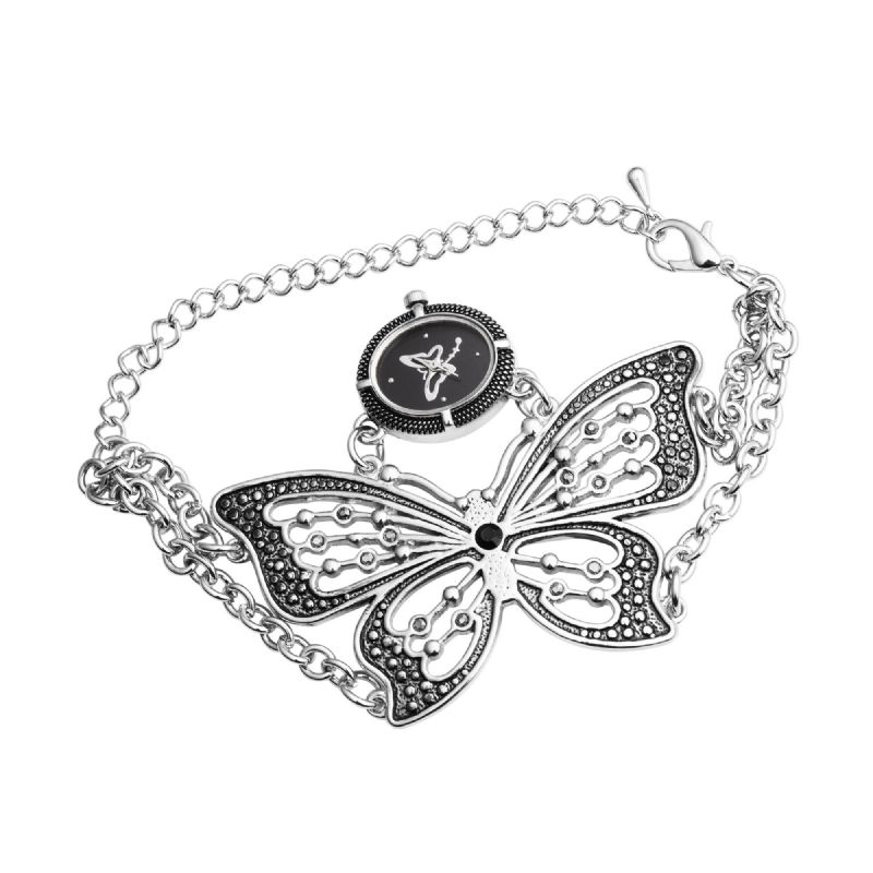 Trendy Butterfly Pattern Women Bracelet Montre À Quartz Montre-bracelet