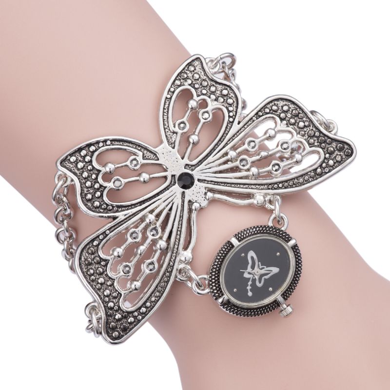 Trendy Butterfly Pattern Women Bracelet Montre À Quartz Montre-bracelet