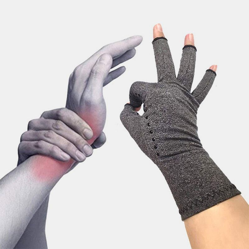 Tricoter Des Gants Magnétiques Sans Doigts Gants D'arthrite Sports De Plein Air Fitness Gants En Silicone