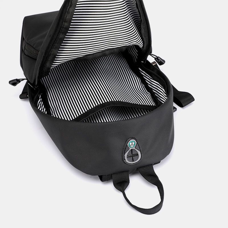 Trou Pour Écouteurs En Nylon Pour Hommes Sac À Bandoulière Extérieur Étanche Sac De Poitrine Sac À Bandoulière