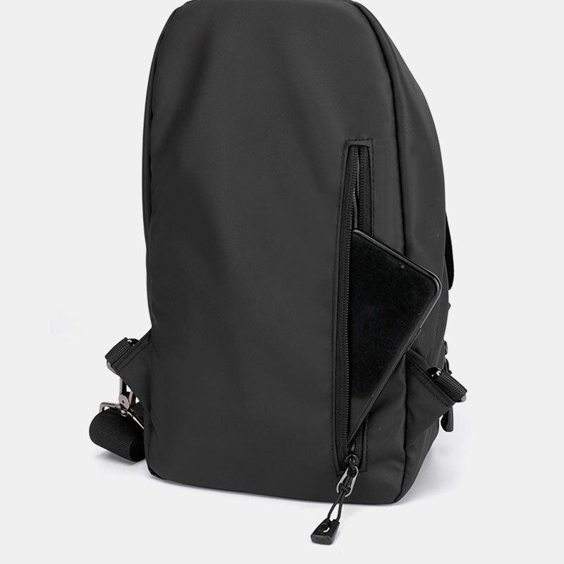 Trou Pour Écouteurs En Nylon Pour Hommes Sac À Bandoulière Extérieur Étanche Sac De Poitrine Sac À Bandoulière