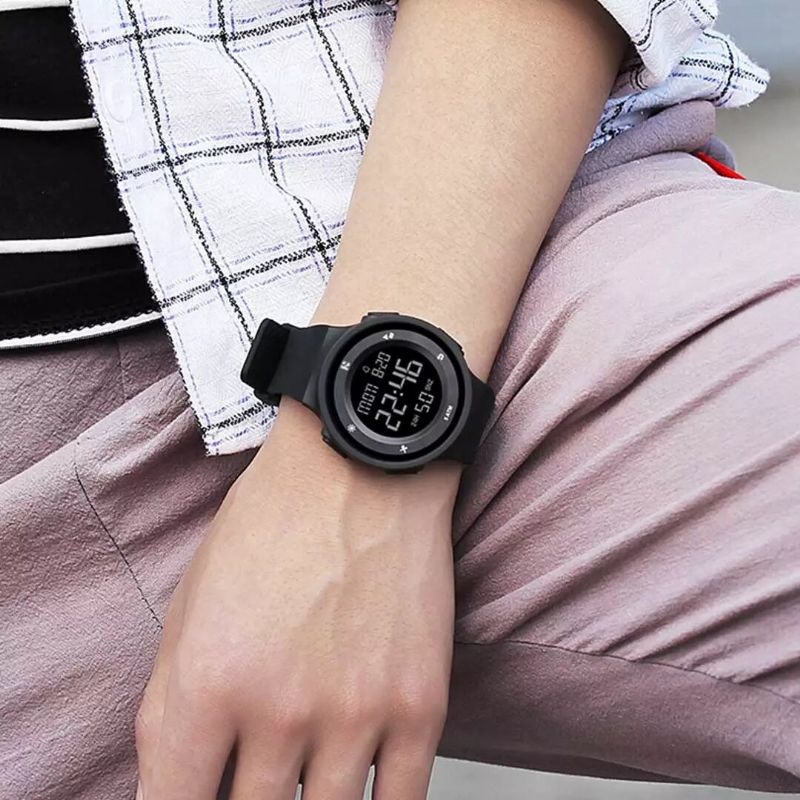 Twentyseventeen Qingpai Multifonction 12/24 Heures Date Semaine Affichage Lumineux Réveil Chronomètre 5atm Étanche Hommes Montre Numérique De Xiaomi Youpin