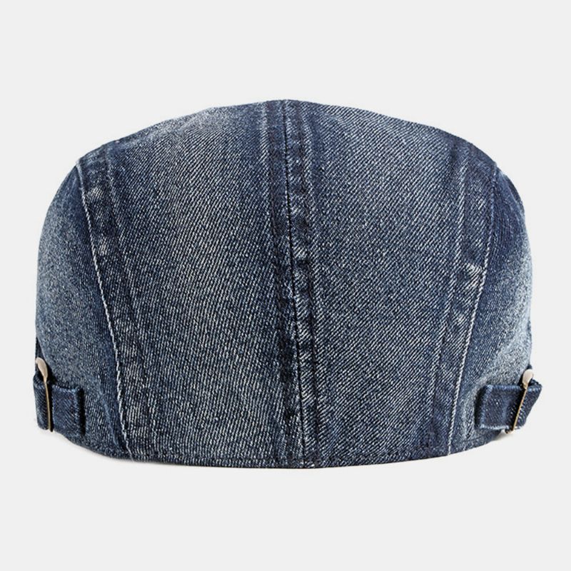 Unisex Denim Washed Make-old Hole Respirant Casual Parasol Forward Cap Beret Cap Flat Hat