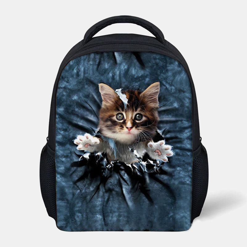 Unisexe Animal Creative 3d Cartoon Mignon Chat Casual Outdoor Petit Sac À Dos Cartable