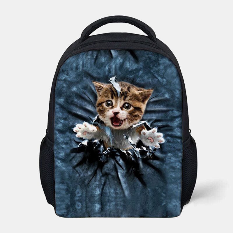 Unisexe Animal Creative 3d Cartoon Mignon Chat Casual Outdoor Petit Sac À Dos Cartable