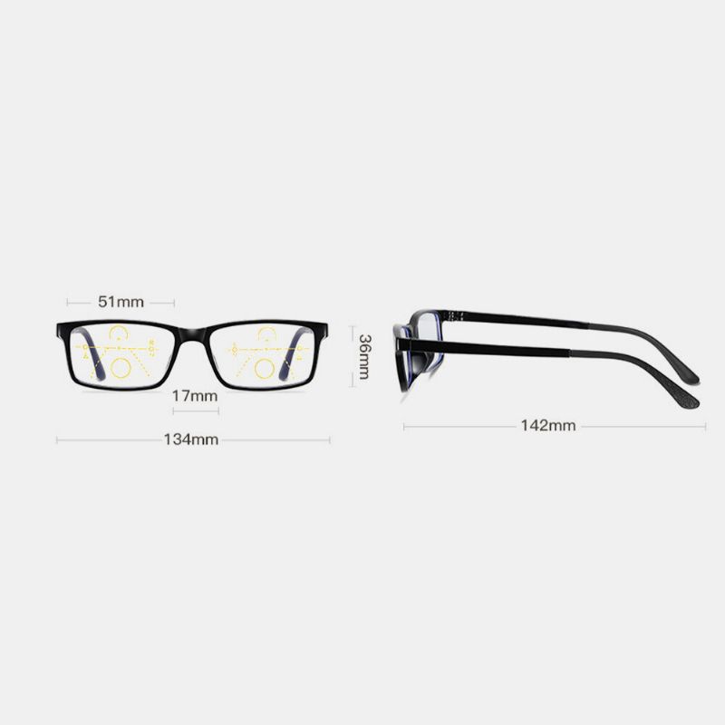 Unisexe Anti-lumière Bleue Distance Et Quasi Double Usage Multi-focus Zoom Lunettes De Lecture Lunettes Presbytes