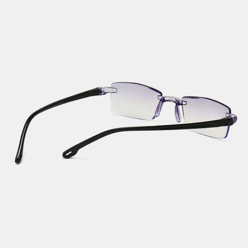 Unisexe Anti-lumière Bleue Sans Cadre Hd Diamant Coupe Bi-lumière Double Usage Lunettes De Lecture Lunettes Presbytes