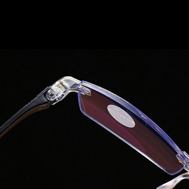 Unisexe Anti-lumière Bleue Sans Cadre Hd Diamond Trimming Lunettes De Lecture À Double Usage Lunettes Presbytes