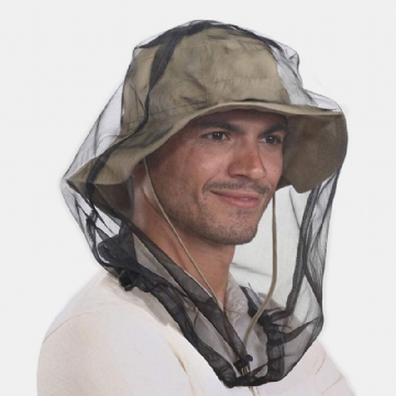 Unisexe Anti-moustique Couvre-chef Filet Gaze Masque Pêche En Plein Air Moustiquaire Filet Maille Apiculture Chapeau