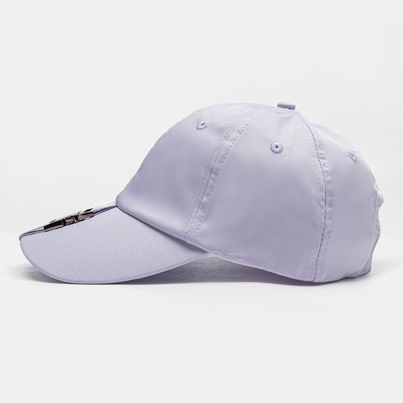 Unisexe Boucle En Métal Décoration Été Sports De Plein Air Casquette De Baseball Couleur Unie Sauvage Décontracté Casquette Réglable