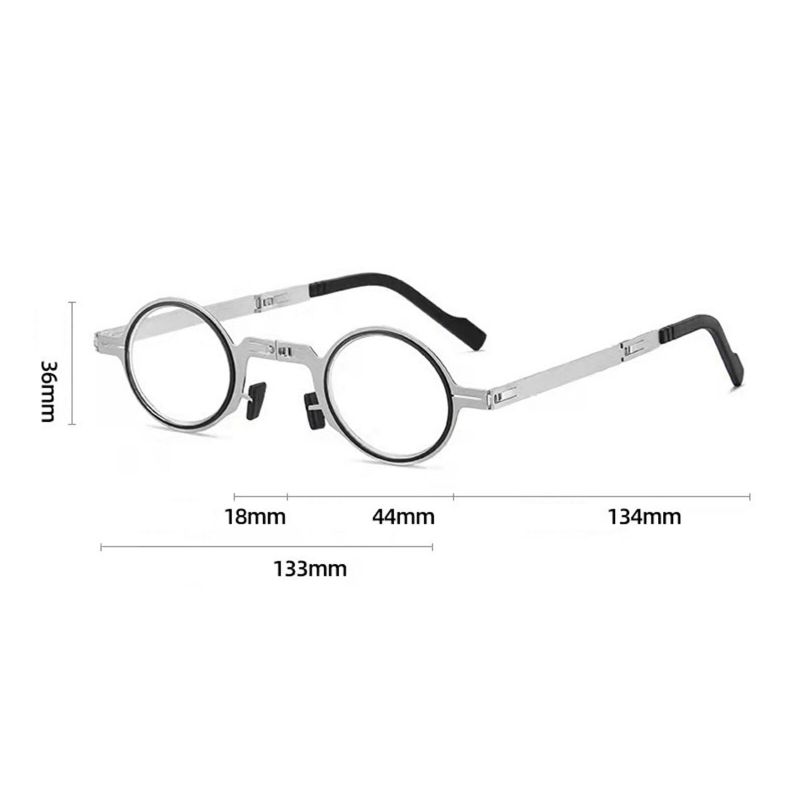 Unisexe Casual Pliable Portable Anti-rayonnement Anti-lumière Bleue Cercle Rond Presbytie Lunettes