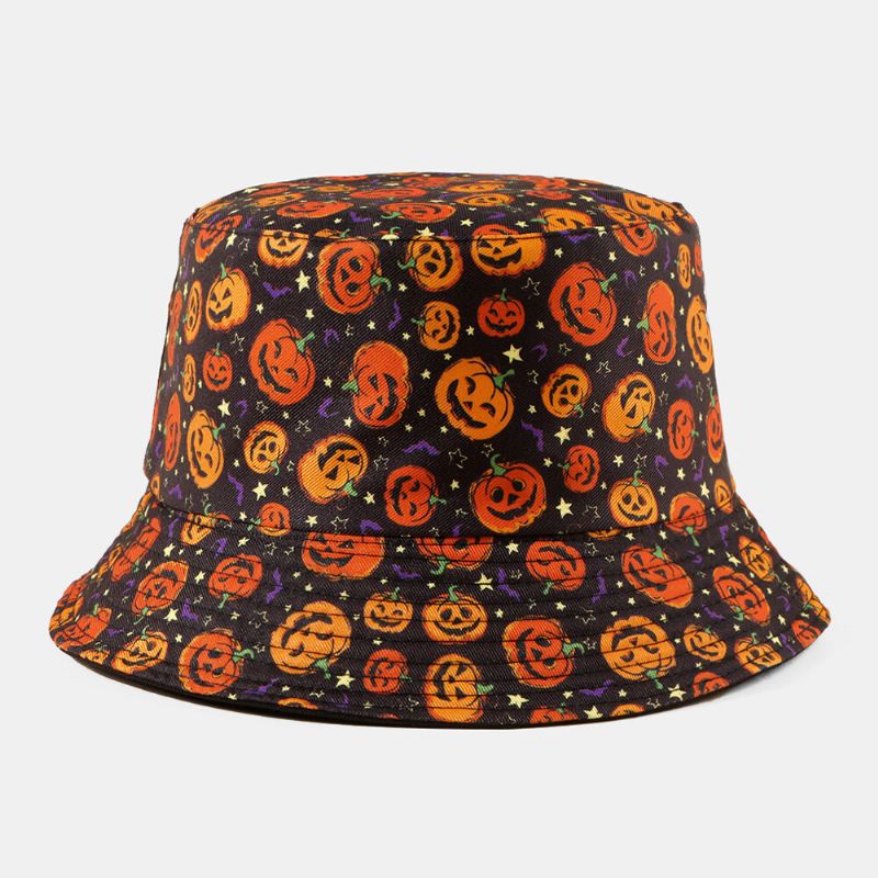 Unisexe Citrouille Fantôme Crâne Motif Halloween Seau Chapeau Décontracté Drôle Pliable Parasol Chapeau