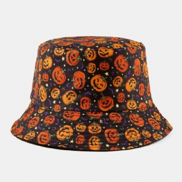 Unisexe Citrouille Fantôme Crâne Motif Halloween Seau Chapeau Décontracté Drôle Pliable Parasol Chapeau