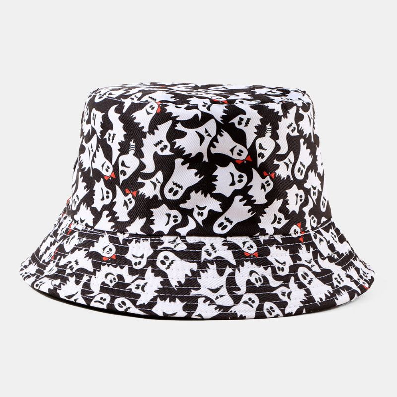 Unisexe Citrouille Fantôme Crâne Motif Halloween Seau Chapeau Décontracté Drôle Pliable Parasol Chapeau